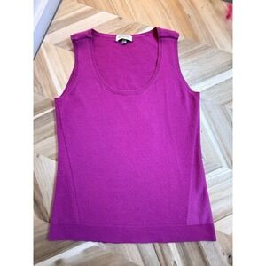 Kinross Premium‎ Cashmere Sweater Tank Magenta Wmns L Designer